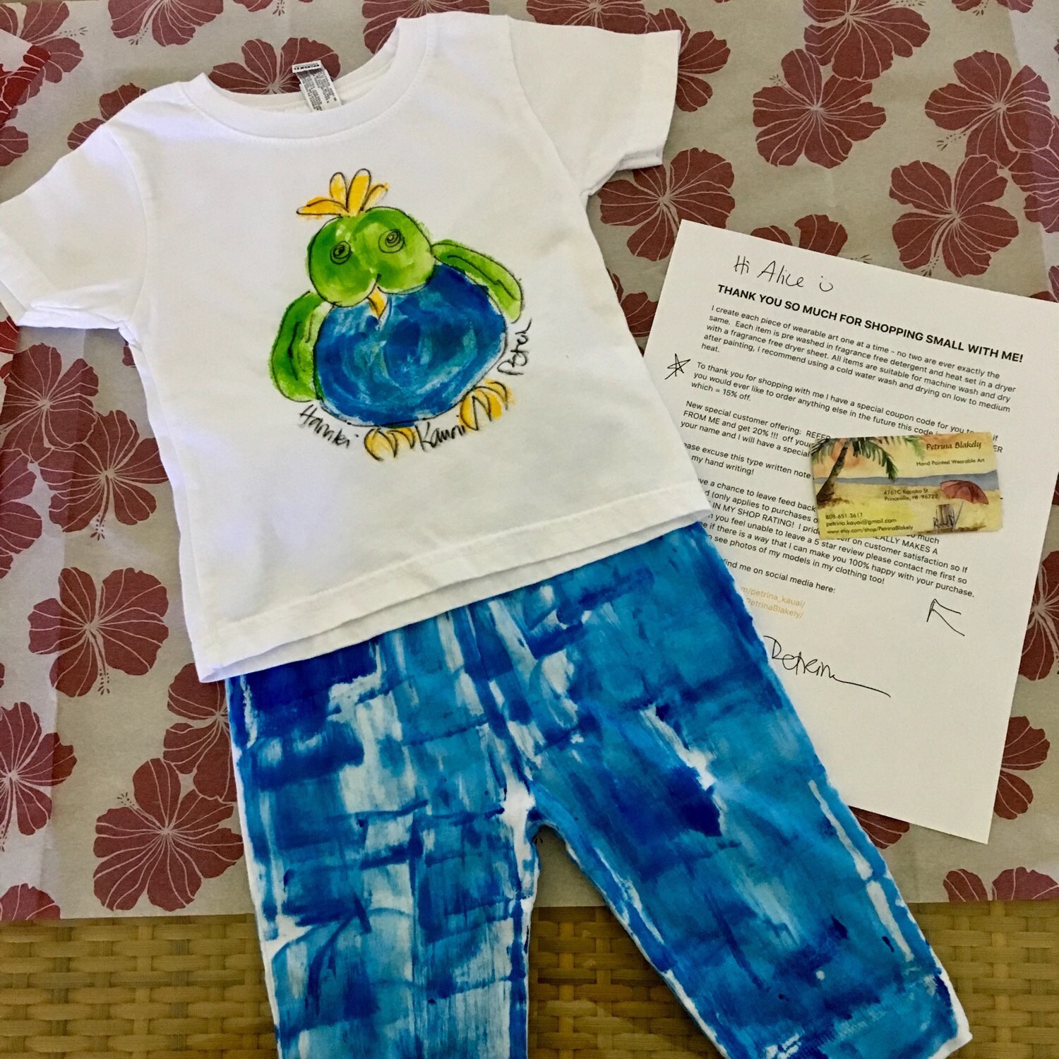 Hawaii Baby Gift Layette Set Baby Shower Gift Hand Painted Etsy