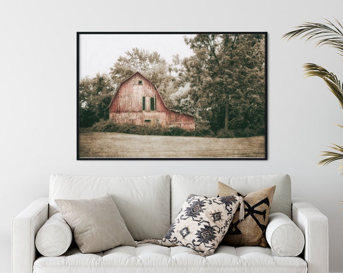 Farmhouse Wall Decor: Art Prints Canvas Encaustic by AgedPage