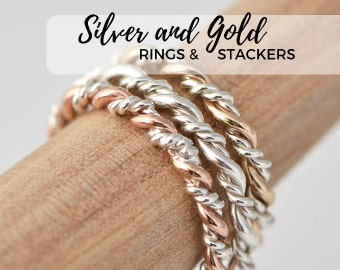 Silver and Gold Rings