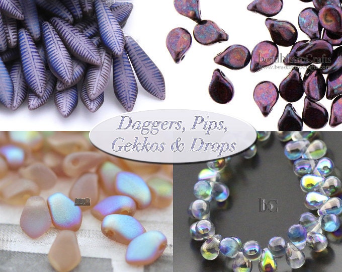Czech Pressed Glass Beads in the form of dagger Amethyst Opal 50pcs Dagger Small Beads Violet Opal 3x10mm