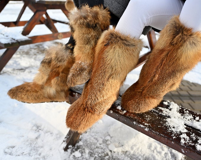 Women real fur boots