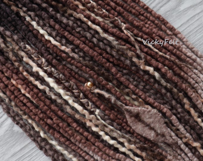 Brown wool DE dreads