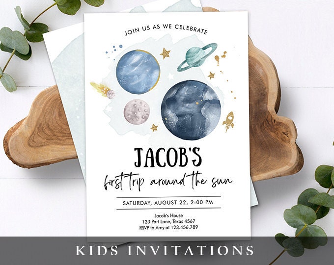 Happy Birthday Banner Outer Space Planets Banner Girl Galaxy First Birthday Decorations Rocket Instant download PRINTABLE DIGITAL DIY 0357