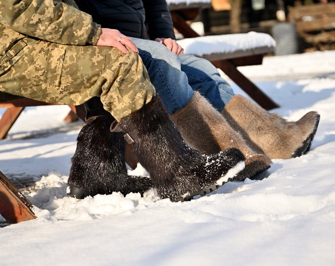 Men's winter fur boots