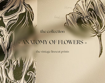 Vintage anatomy flowers