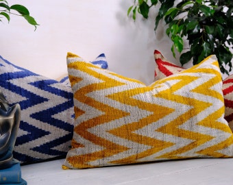 Velvet Pillow Ikat