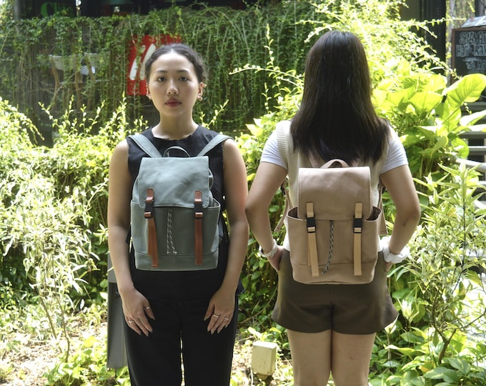 Christy Studio Canvas Backpack Cognac Brown Laptop Work iap_640x640.  main image 4