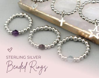 Beaded Silver Rings
