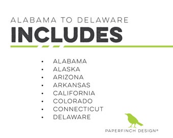 US | Alabama to Delaware