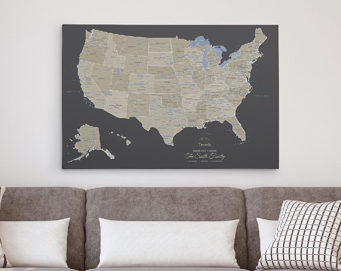 Gallery Wrap Canvas Maps