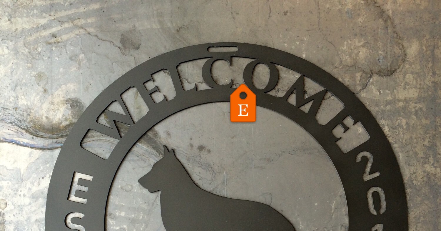 Custom Metal Welcome Sign Family Dog Round Door Hanger Last Name ...