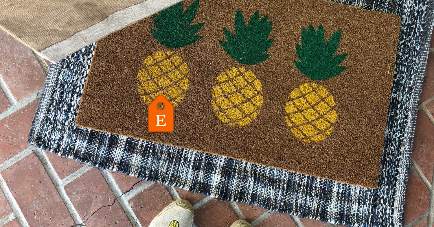 Pineapple Doormat / Summer Doormat / Personalized Door Mat / Etsy
