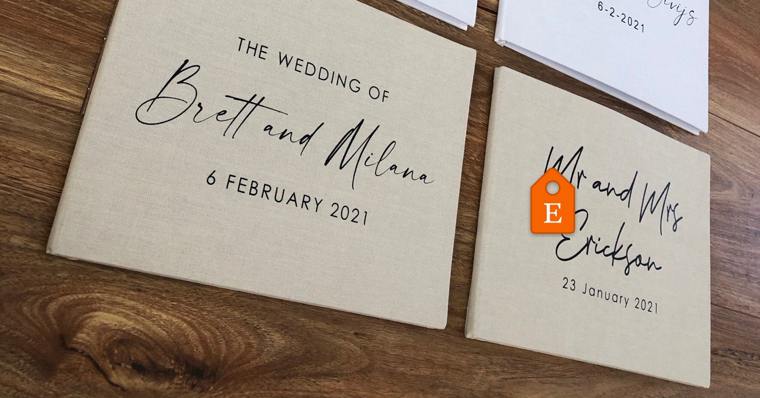 Linen Guest Book / Wedding Guest Book / Personalised Guest Etsy Australia