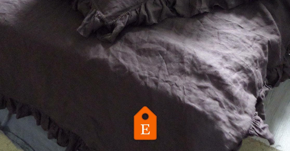 Chocolate/brown Bedding setRuffle Duvet Coverqueen2 Etsy