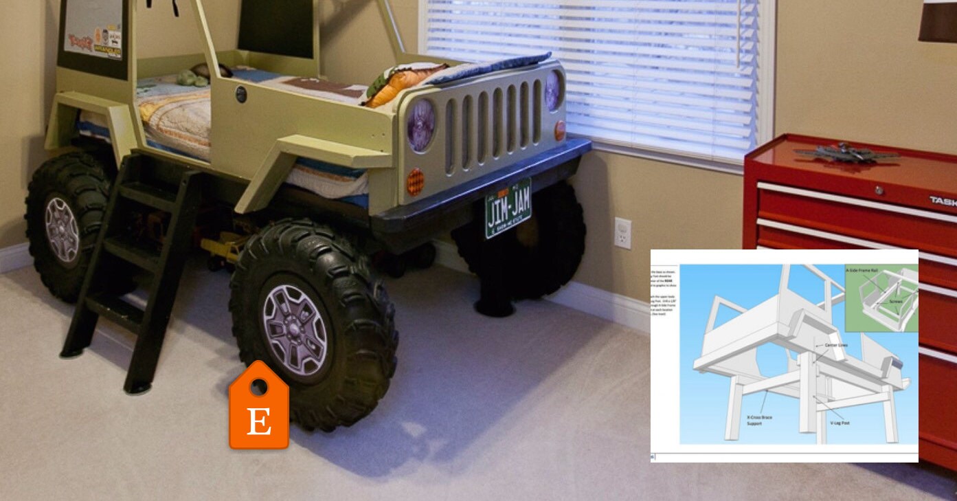 Jeep Bed Plans Twin Size Car Bed Etsy