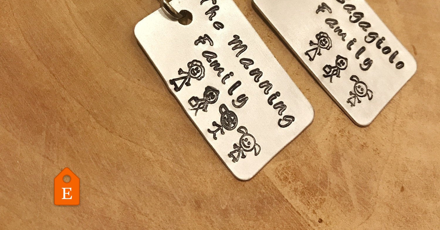 Stocking Filler Family Keyring Personalised Family Etsy