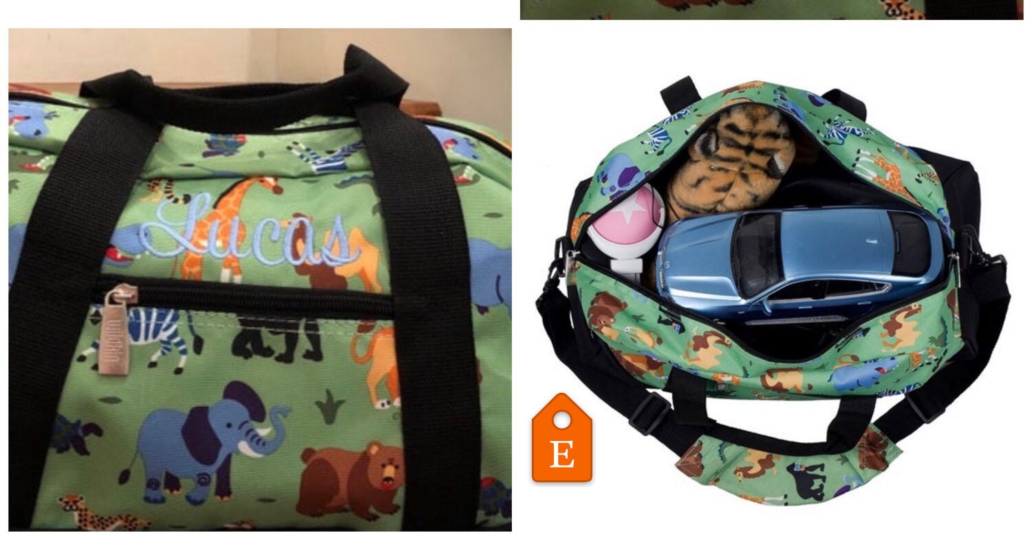 Boys Duffle Bag Personalized Toddler Boy Preschool Bag Monogrammed Baby