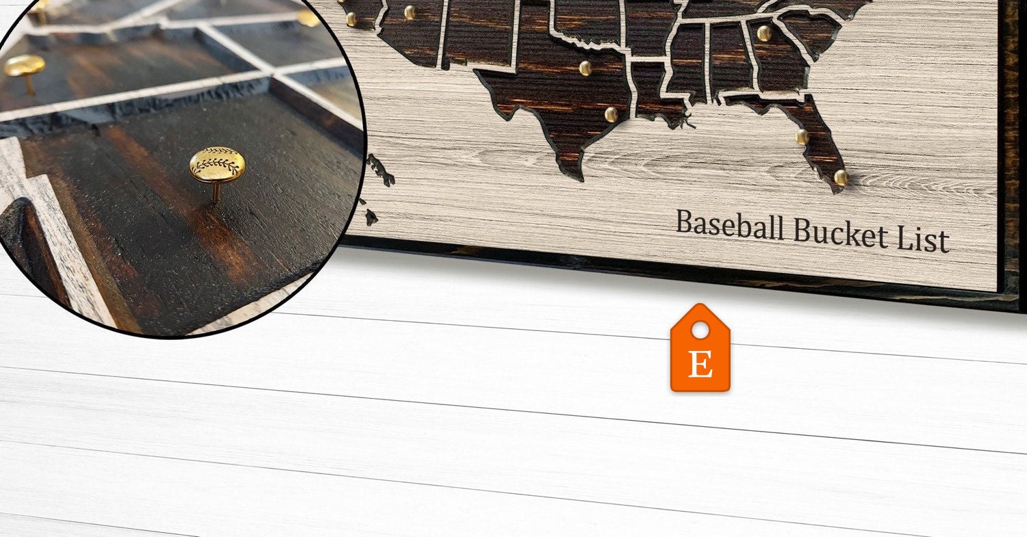 RV Travel Map, Carved Wood US Map With Camper, Motor Home Wall Decor ...