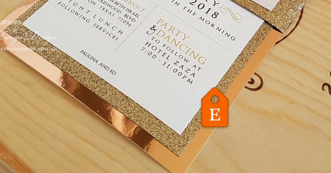 Mirror Invitation Rose Gold Wedding Foil Mirror Invitation Rose Gold Wedding