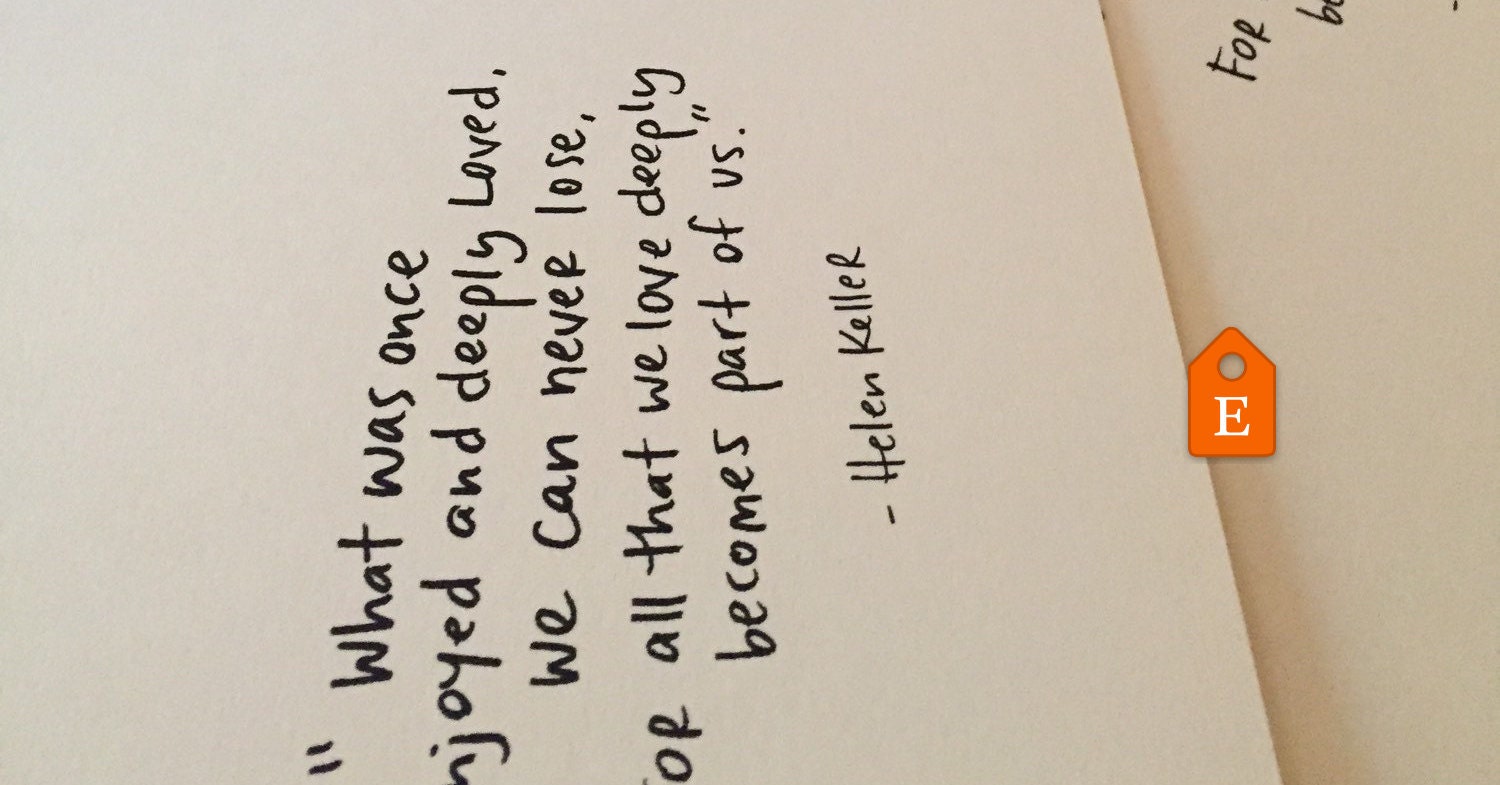 Helen Keller Quote sympathy card sorry for your loss Helen | Etsy