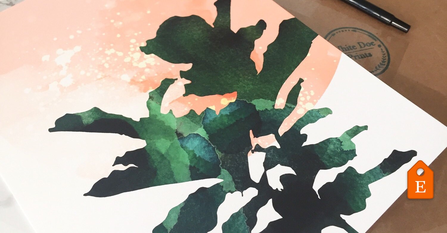 Fig leaf wall art botanical art prints greenery art Etsy