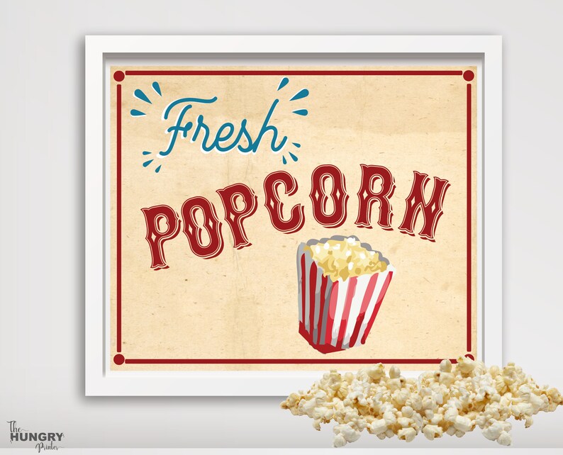 Popcorn Sign Printable - Printable Word Searches