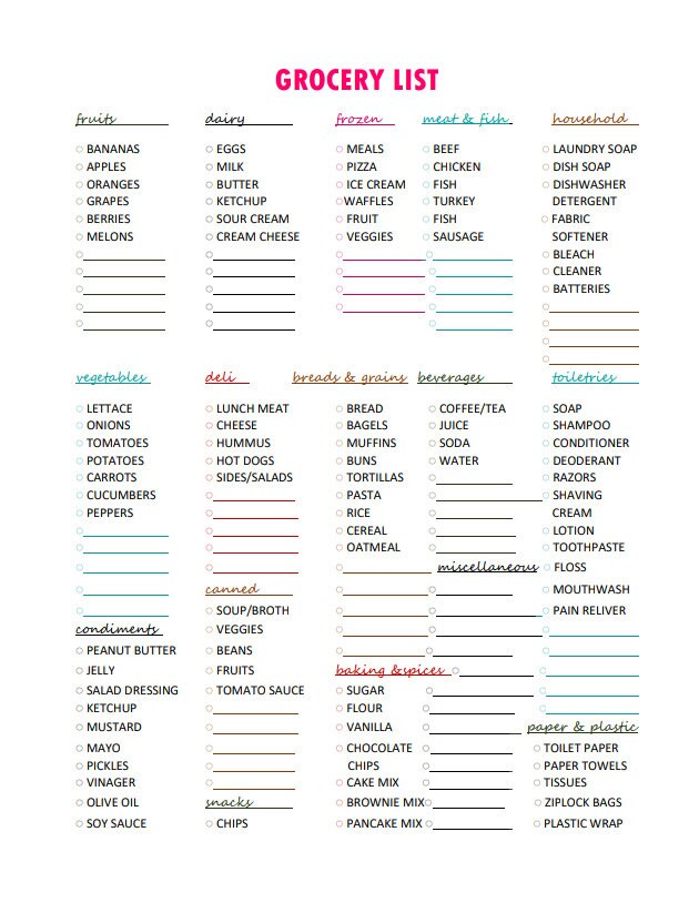 Printable Master Grocery List and Meal Planner Instant | Etsy