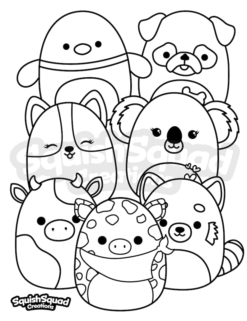 Squishmallow Coloring Page Printable